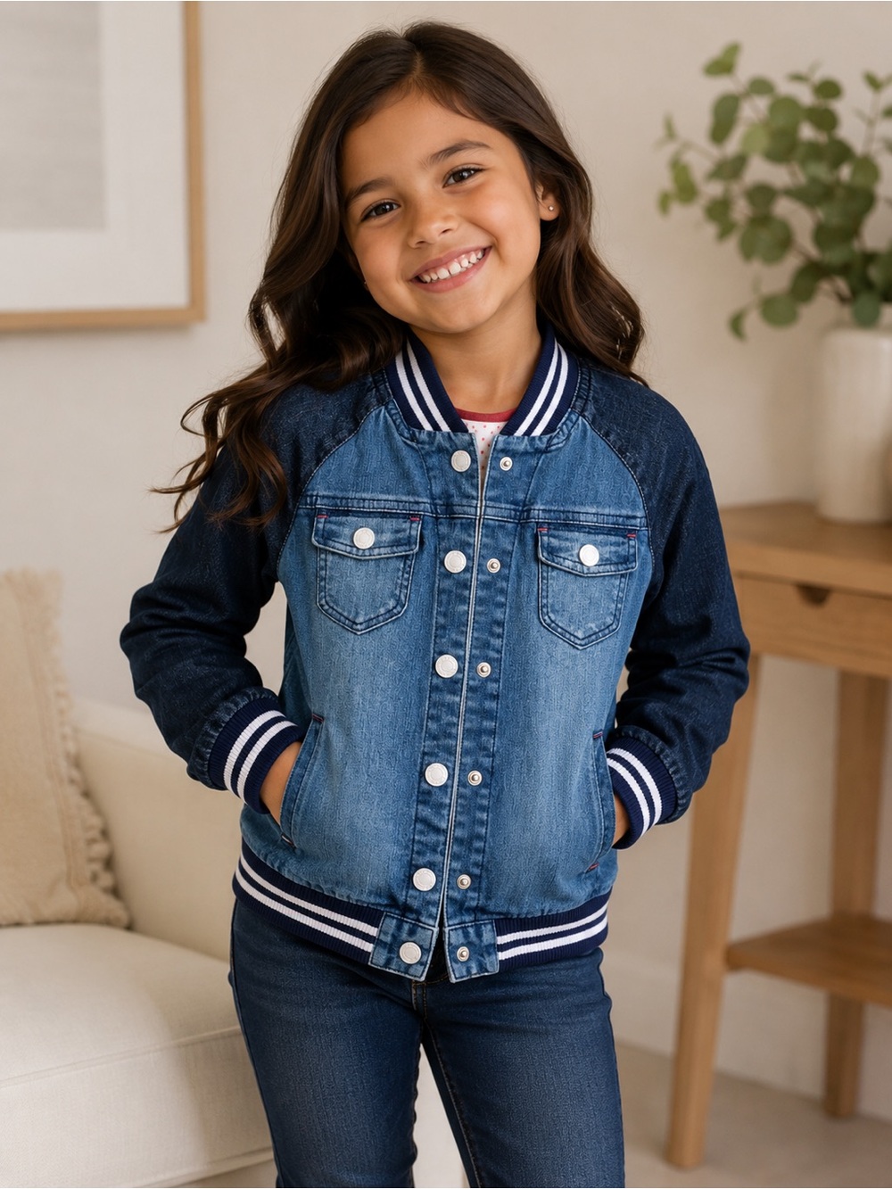 🆕 🎀 Tommy Hilfiger Girl’s Blue Jean Jacket